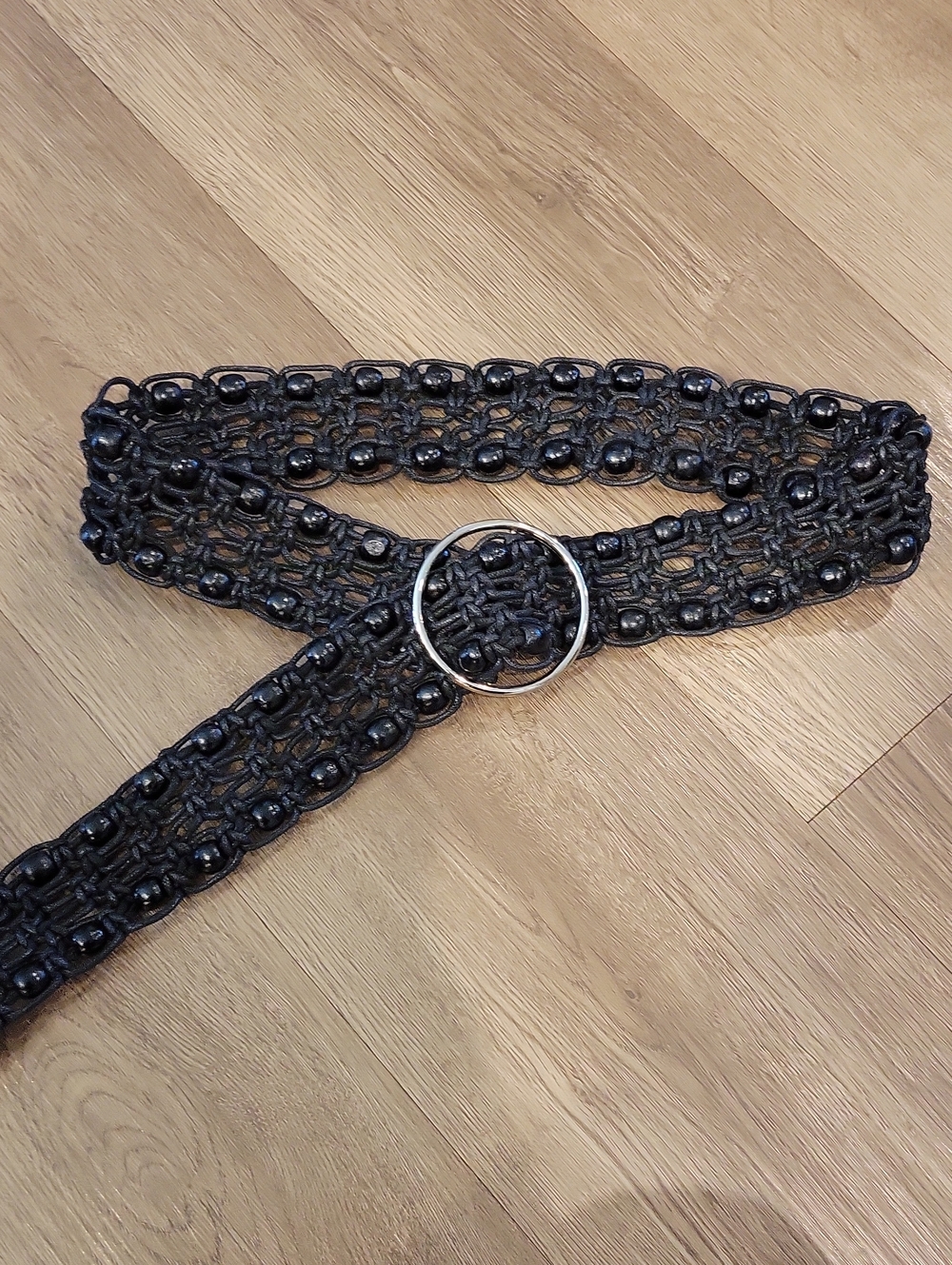 Like New Anthro Black Beaded Belt